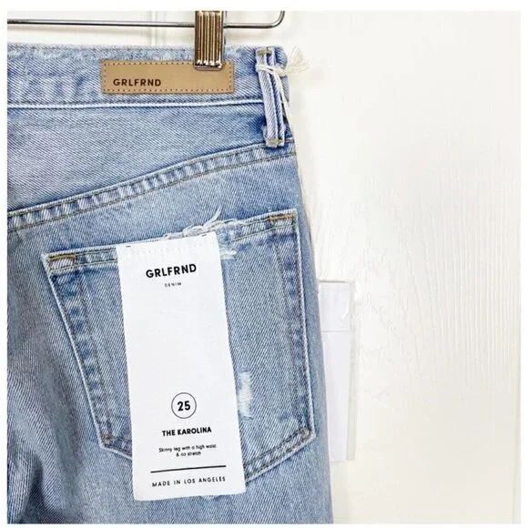 NWT GRLFRND x Revolve Karolina High-Rise E Street Distressed Skinny Jean Size 25 - Picture 4 of 10